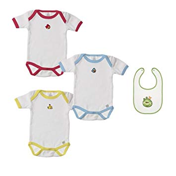 Angry Birds 3-month Bodysuits and Bib Gift Set - Set of 4