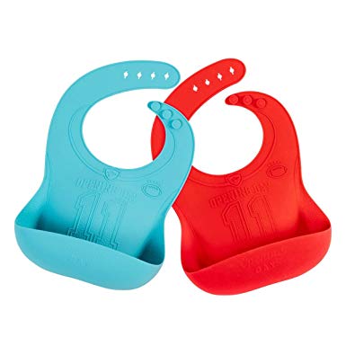 Silicone Waterproof Baby Bib 2 Pack - Opening Day Supply Co. - Football and Basketball