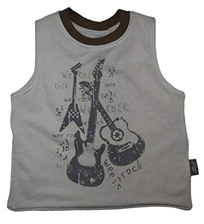 Waterproof Reversible T-Bib Made in the USA from Eco-friendly Bamboo and Organic Cotton (Wee Rock)