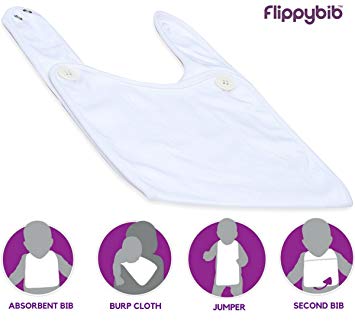 Baby Bib (4-in-1) Two Bibs, Burp Cloth and Jumper All in One - Drool Absorbent and Made of 100% Cotton (2)