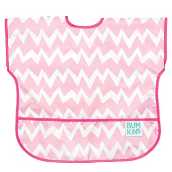 Bumkins Waterproof Junior Bib, Pink Chevron (1-3 Years)