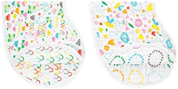 aden + anais Burpy Bib, Zutano Collection, 100% Cotton Muslin, Soft Absorbent 4 Layers, Multi-Use...