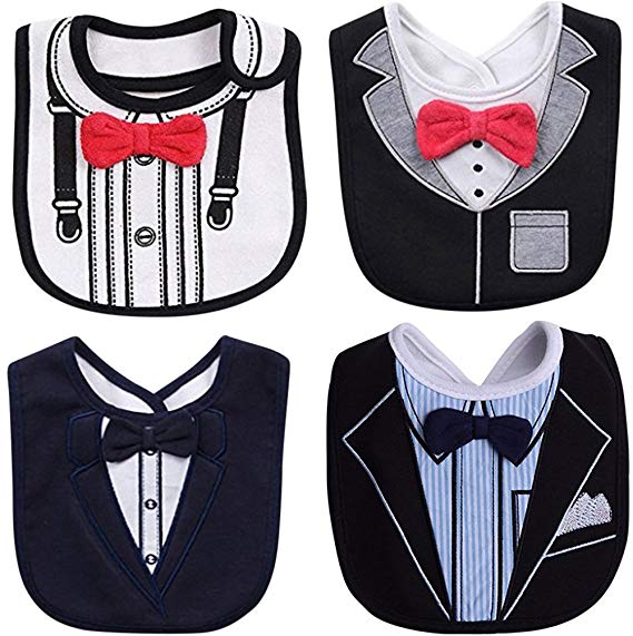 FANCYBIBS Baby Toddler Infant Boys Girls Drool Drooling Bibs Bowtie Tuxedo Bow Neck Tie Burp Cloths Unisex Pack