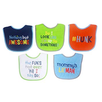 Neat Solutions Attitude Bib Set, Boy, 5 Count