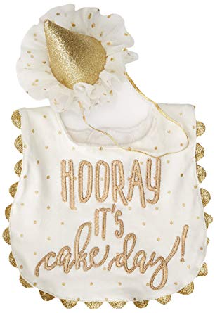 Mud Pie Baby Girls' Cake Smashing Set-Bib and Crown Headband