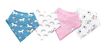 Baby Bandana Drool Bibs for Drooling and Teething 4 Pack Gift Set For Girls “Whimsy Set” by Copper Pearl