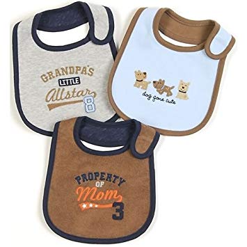 Carter's Fall 3 Pack Teething Bibs (Navy/Grey/Brown)