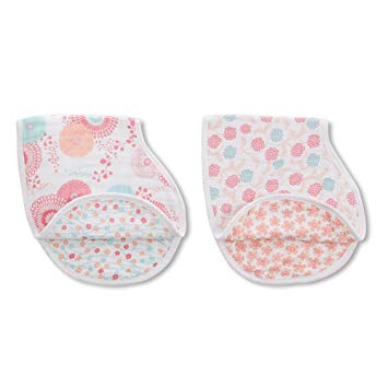 aden + anais Burpy Bib, Tea Collection, 100% Cotton Muslin, Soft Absorbent 4 Layers, Multi-Use Burp Cloth...