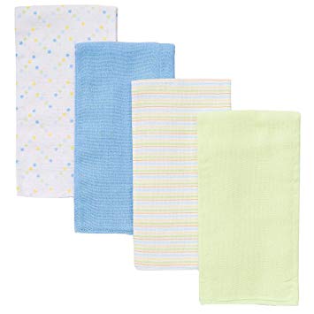 Babies R Us Boys 4-Pack Burp Cloths - Blue/Green