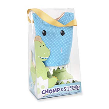 Baby Aspen, Chomp & Stomp Dinosaur Bib and Booties Gift Set, Blue, 0-9 Months (Discontinued by Manufacturer)