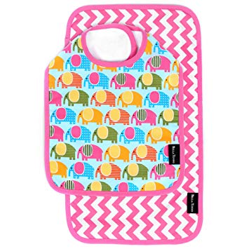 Bella Tunno Bib and Burpie Set, Elephant March/Zigzag Punch