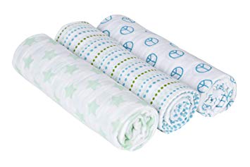 Lassig Muslin Swaddle & Burp Blanket L Sweet Dreams boys