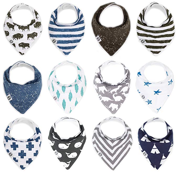 Baby Bandana Drool Bibs for Boys & Girls 12 Pack