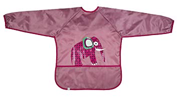 Lassig Art Smock Wildlife Bib Cloth, Elephant/Pink