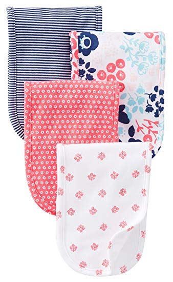 Carter's Burp Cloth - Pink Navy Print - 4 ct