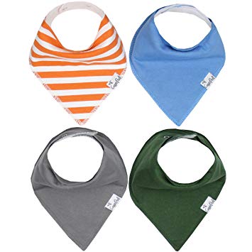 Baby Bandana Drool Bibs for Drooling and Teething 4 Pack Gift Set For Boys “Jackson Set” by Copper Pearl