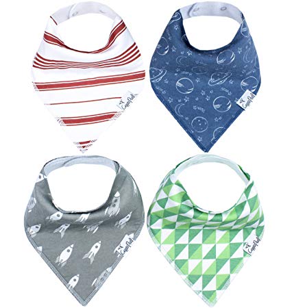 Baby Bandana Drool Bibs for Drooling and Teething 4 Pack Gift Set For Boys “Apollo Set