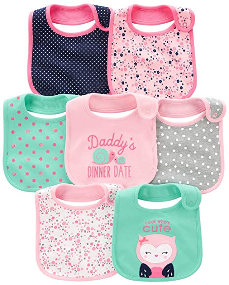 Simple Joys by Carter's Baby Girls' 7-Pack Teething Bib