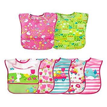 Green Sprouts Toddler Bibs Set, Pink