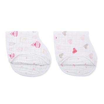 aden + anais Burpy Bib, 100% Cotton Muslin, Soft Absorbent 4 Layers, Multi-Use Burp Cloth and Bib, 22.5”...