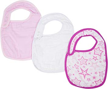 MiracleWare Muslin Skinny Bib, Girl, 3 Pack