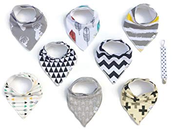 Bandana Baby Bibs by Babee Essentials: 8-Pack Unisex Boys Girls Teething & Drooling Bibs For...