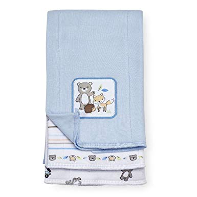 Koala Baby 3 Pack Interlock Burp Cloths - Blue Bear