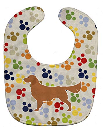 Caroline's Treasures Pawprints Baby Bib, Golden Retriever, Large