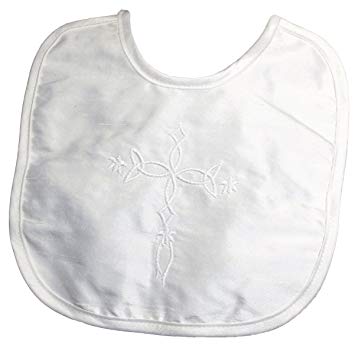 Silk Dupioni Bib with Embroidered Cross