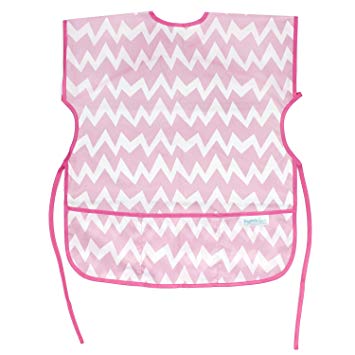 Bumkins Short Sleeved Art Smock, Pink Chevron (3-7 Years)