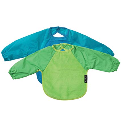 Mum 2 Mum Sleeved Wonder Bib, Small, 2 pack - Lime, Teal