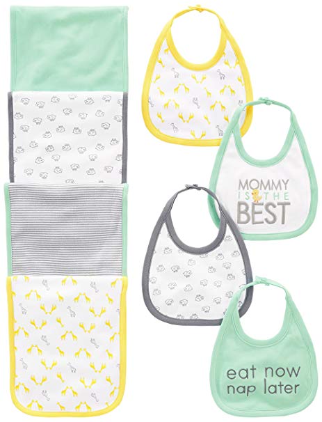 Simple Joys by Carter's Baby 8-Pack Burp Cloth and Bib Set