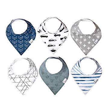 Baby Bandana Drool Bibs for Drooling and Teething 6 Pack Gift Set For Boys “Rider” by Copper Pearl