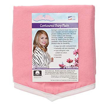 NuAngel Contoured Burp Pads, Pink