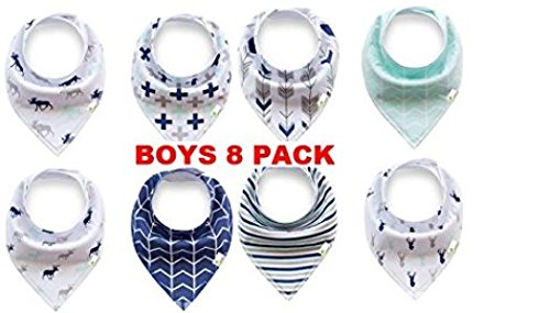 Baby Bandana Drool Bibs, Gift Set for Drooling and Teething, 100% Organic Cotton, Soft and Absorbent, Hypoallergenic - for Boys and Girls by Baby Favors