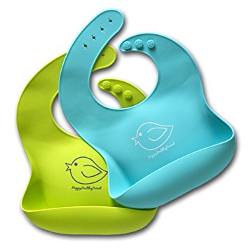 Waterproof Silicone Bib Easily Wipes Clean! Comfortable Soft Baby Bibs Keep Stains Off! Spend Less...