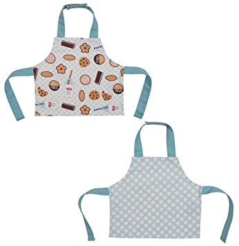 Handstand Kitchen 'Milk and Cookies' Set of 2 Apron-Style Baby Bibs