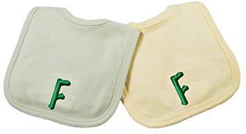 Princess Linens Embroidered Cotton Knit Bib Set - Yellow/Sage, F