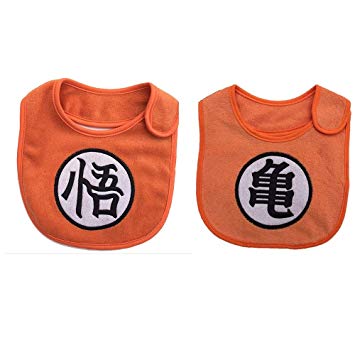 Dragon Orange Ball Baby Bandana Drool Bibs, 2-pack Goku Cartoon Absorbent Velcro Cotton Bib, Custom...