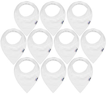 10-Pack Baby Bandana Drool Bibs for Drooling and Teething, 100% Organic Cotton, Soft and Absorbent,...