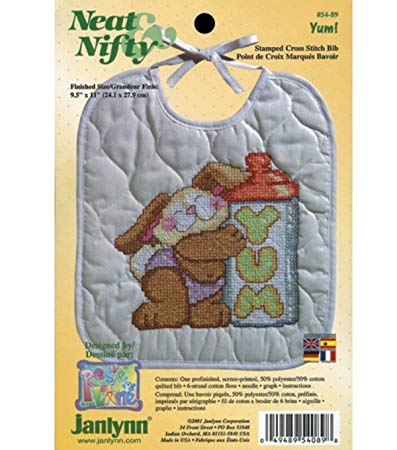 Janlynn Yum! Bib Stamped Cross Stitch Kit-9-1/2 Inch x11 Inch