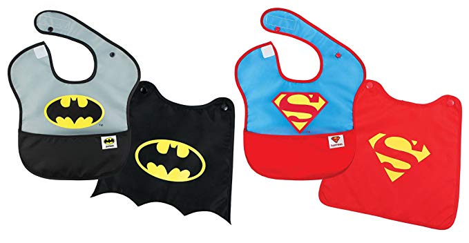 Bumkins Super Bibs with Capes 2 Pack DC Comics Superheroes, 6 to 24 Months