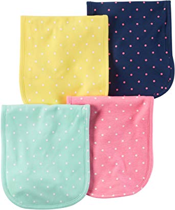 Carter's Baby Girls' 4-Pack Burp Cloths