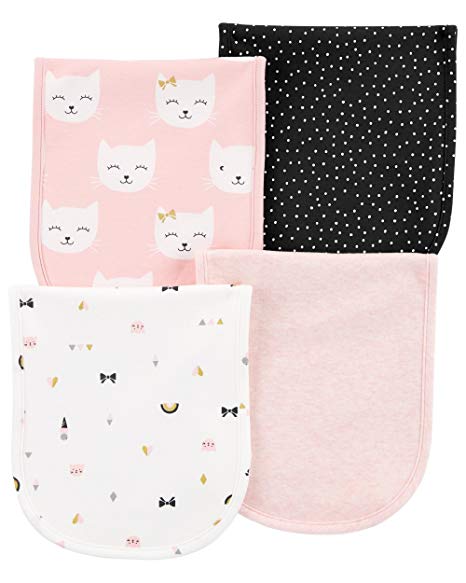 Carters Baby Girls 4-Pack Burp Cloths