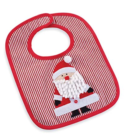 Mud Pie Holiday Bib Red Santa Baby Bib with Bracelet