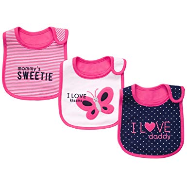 Carter's Baby Girls' 3-Pack Teething Bibs