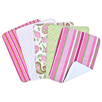 Trend Lab 5 Piece Burp Cloth Bundle Box Set, Paisley Park