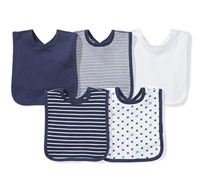 Moon and Back Baby Set of 5 Organic Reversible Bibs