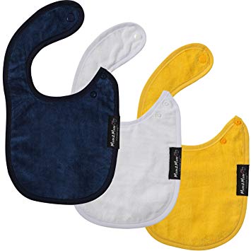 Mum 2 Mum Infant Wonder Bib - 3 pack - Navy, Yellow, White