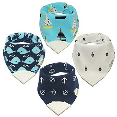 Whole Family Co. Premium Organic Cotton Baby and Toddler Bandana Teether Bibs